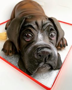 real sculptured dog cake